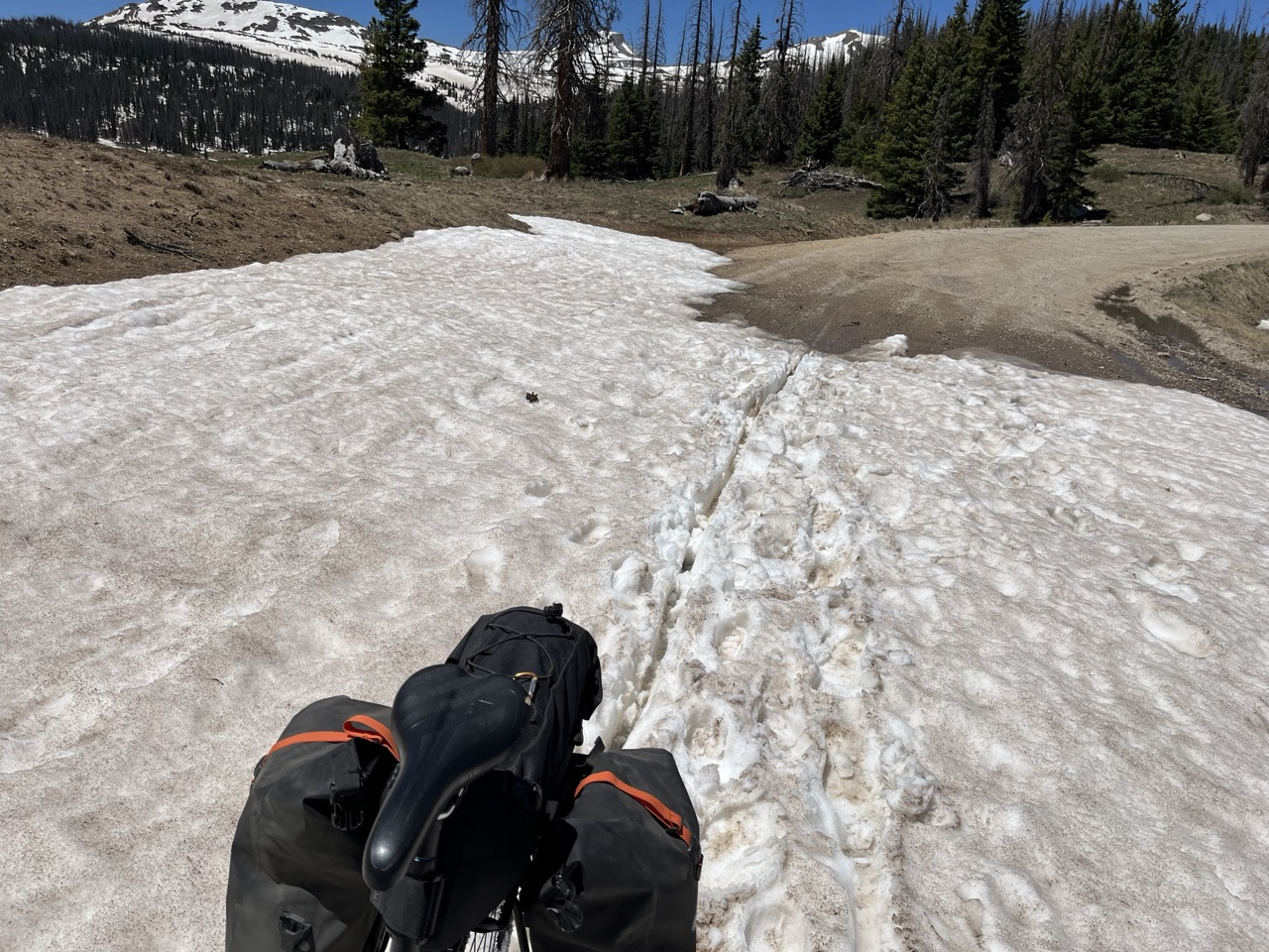 Snow on road 380